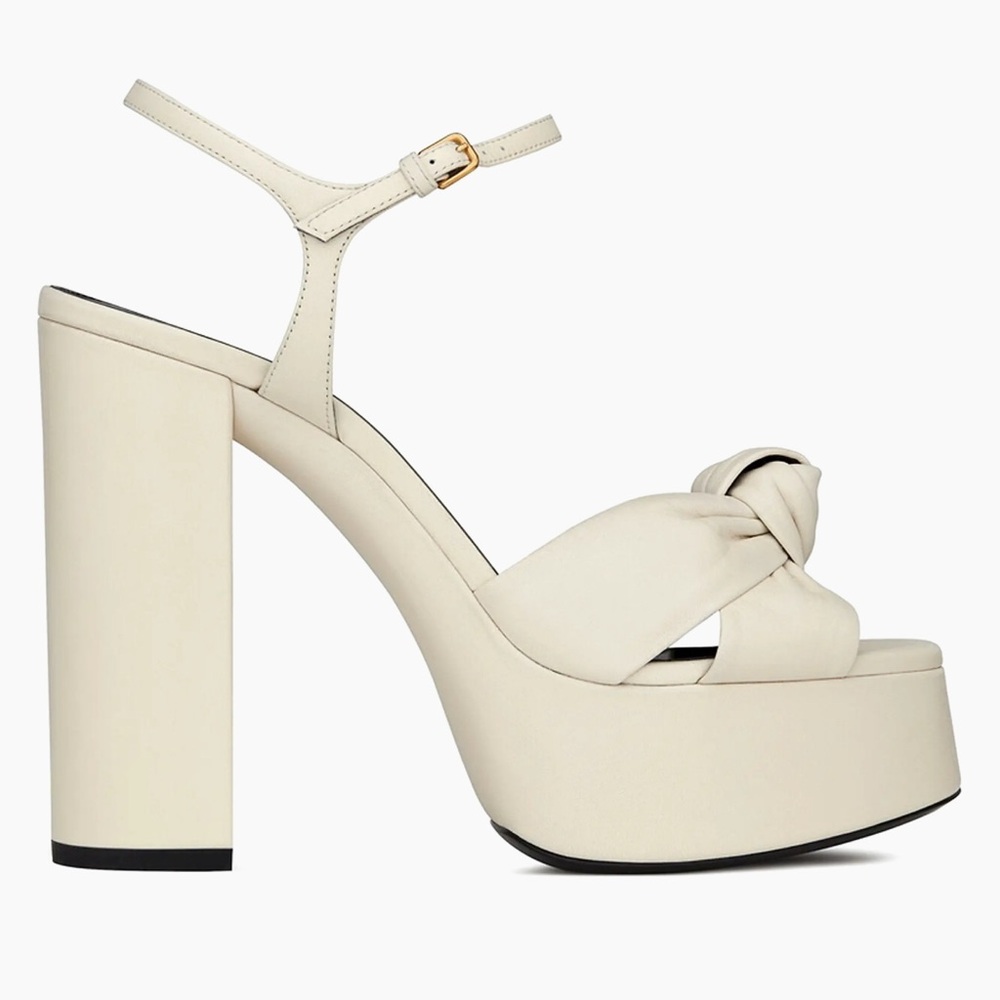 Saint Laurent Cream Platform Heels